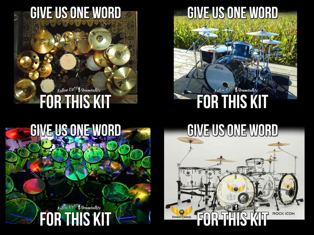 Give us one word for this kit — Drum Talk TV photo series examples